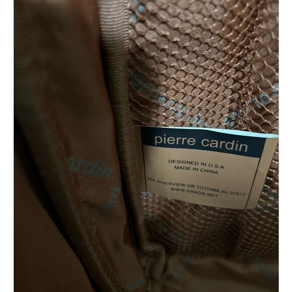 Pierre Cardin Black Brown Computer Tote Two Big‎ Mesh Pockets Holds 15" Laptop - Picture 8 of 9